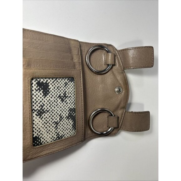 Ted Baker London Brown Trifold Wallet Wristlet Zip Coin - Picture 5 of 9